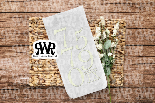 Up Down Zip Code Towels