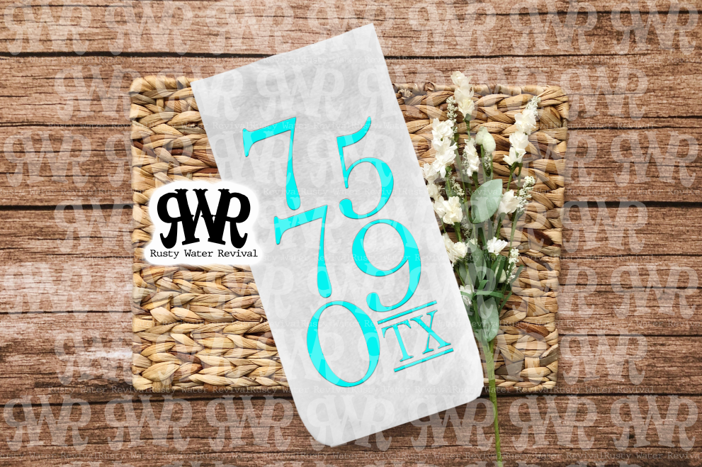 Up Down Zip Code Towels