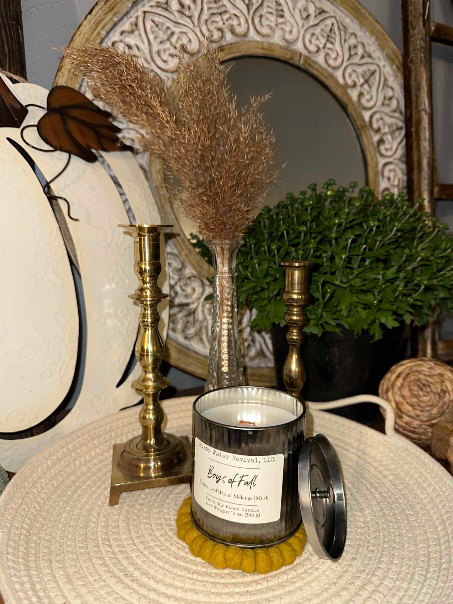 Boys of Fall Wooden Wick Jar Candle, Wax Melt & Room Spray