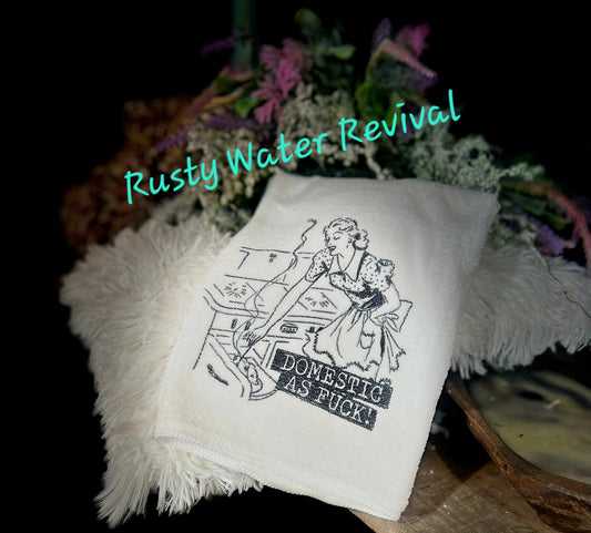 SNARKY COLLECTION: Domestic as f*ck hand towel