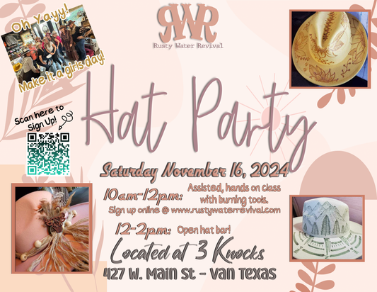 Yayy! It's a girls Day HAT PARTY at 3 Knocks November 16, 2024