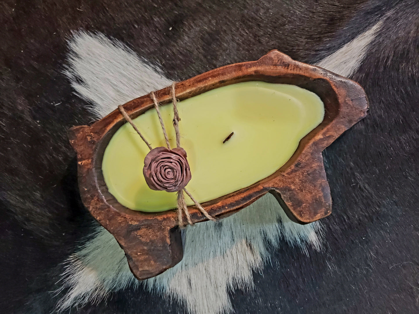 Pig dough bowl candle