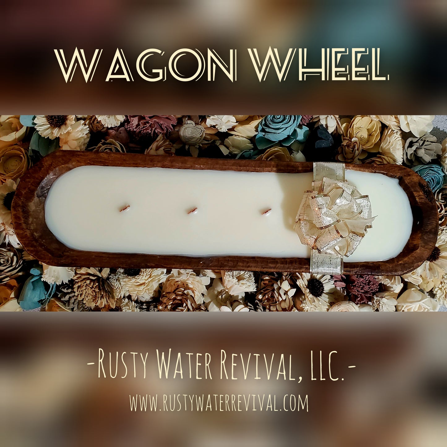 Wagon Wheel Dough Bowl Candles