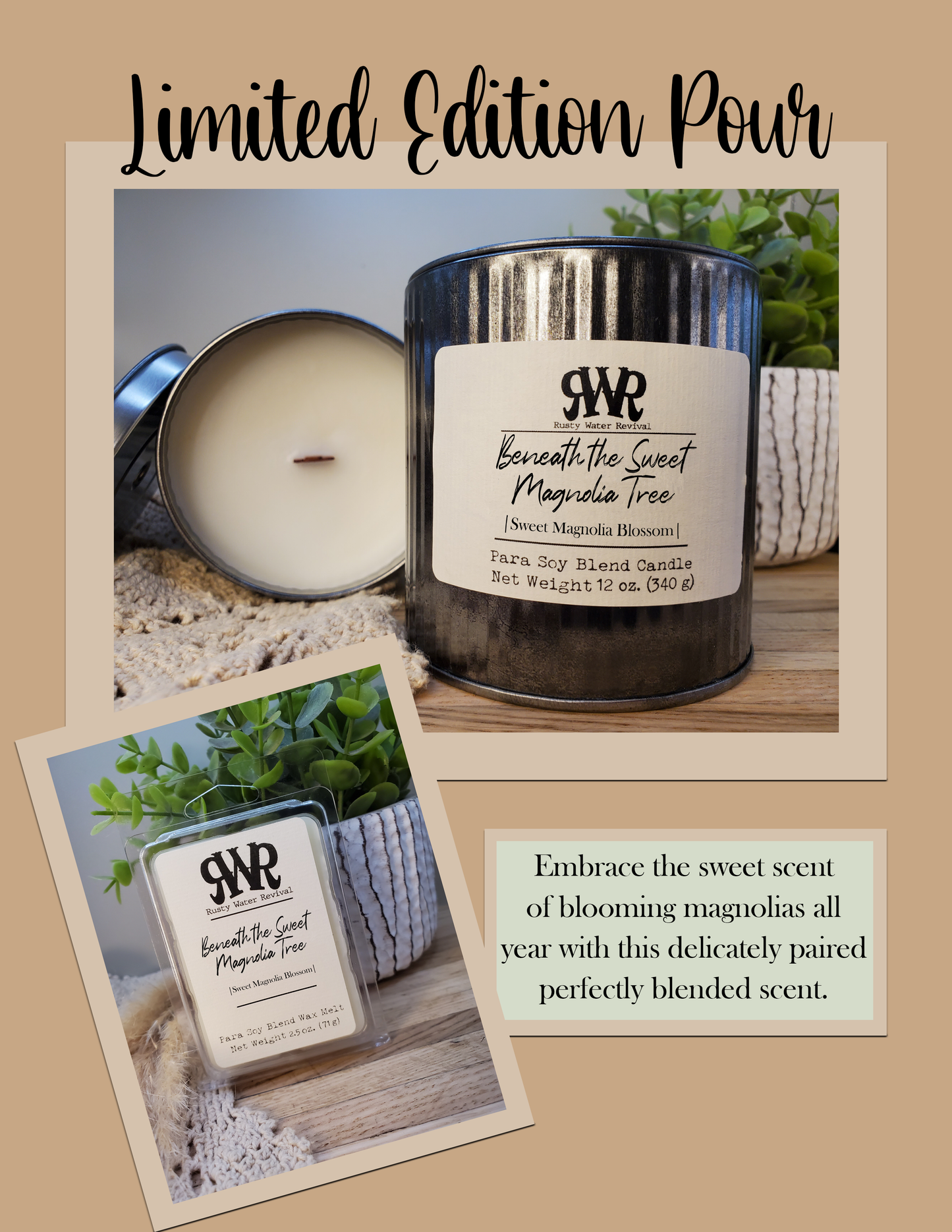 Beneath the Sweet Magnolia Candle & Wax Melt