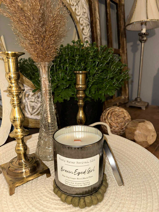 Brown Eyed Girl Wooden Wick Jar Candle, Wax Melt & Room Spray
