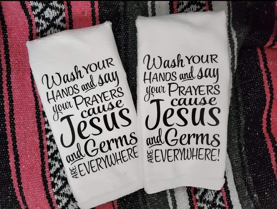 Jesus and Germs Hand Towel