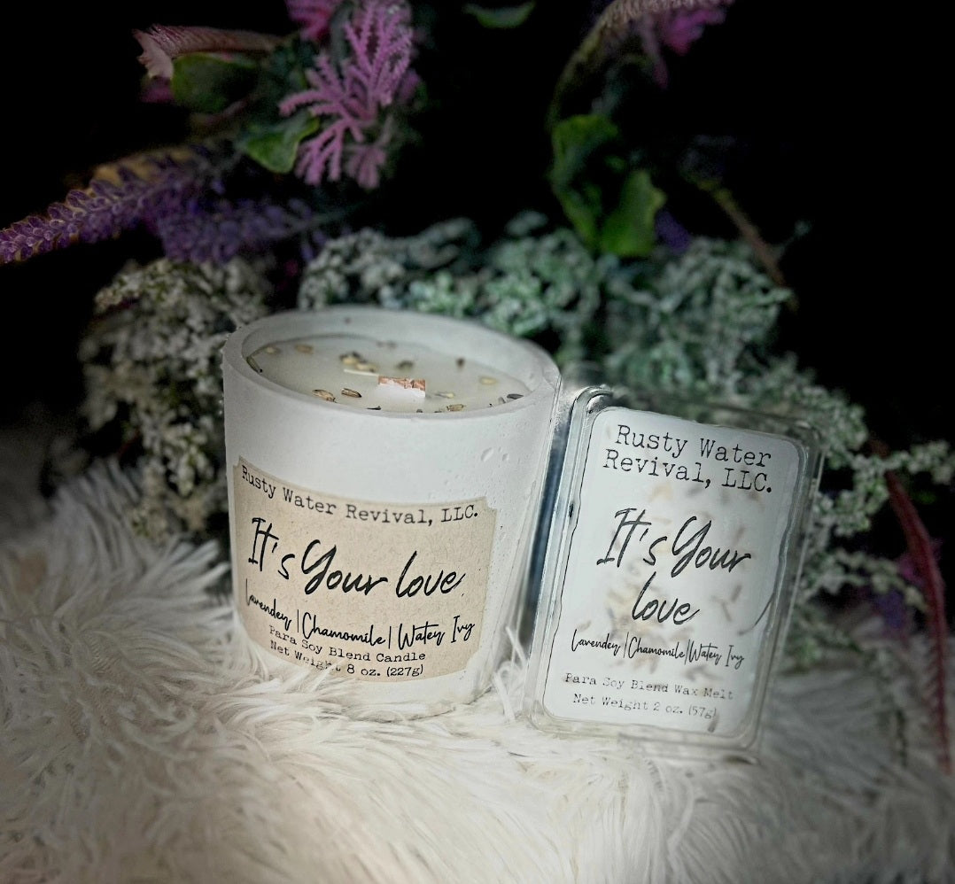 It's your love Wooden Wick Jar Candle & Wax Melts